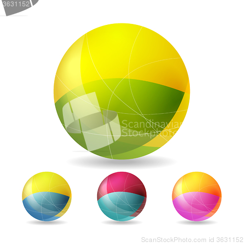 Image of Colorful geometric vector balls