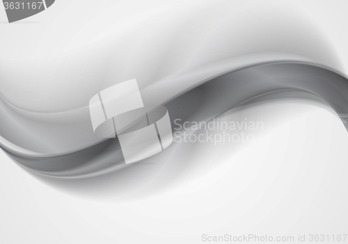 Image of Grey silver smooth waves abstract background