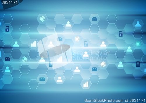 Image of Blue tech communication abstract background