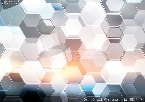 Image of Abstract modern tech hexagon texture design