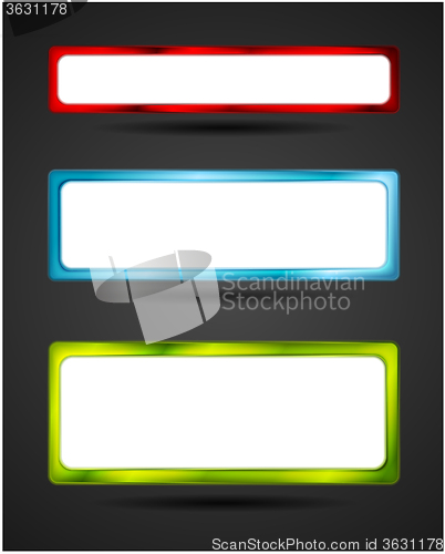 Image of Blank white banners with bright frame