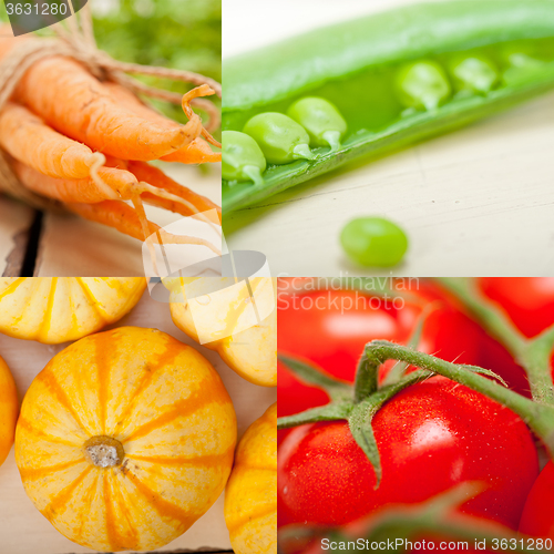 Image of hearthy vegetables collage composition 