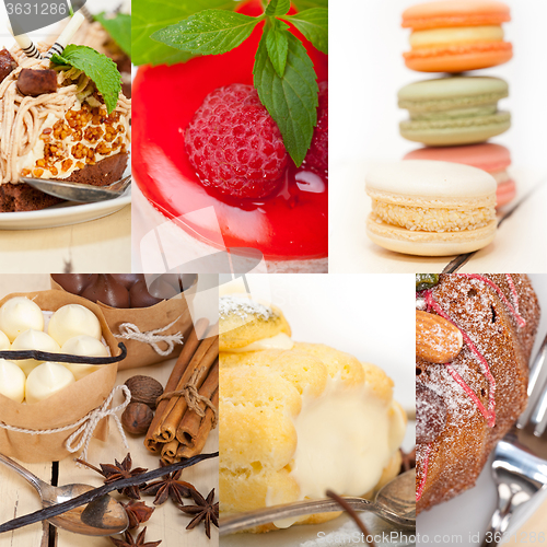 Image of fresh dessert cake collage 