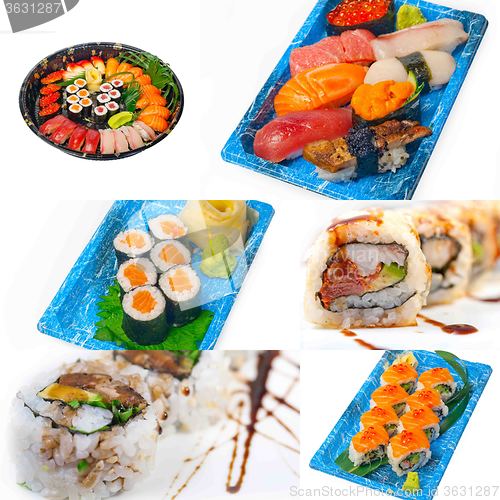 Image of Japanese sushi collage 