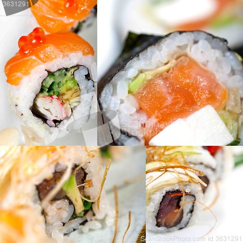 Image of Japanese sushi collage 