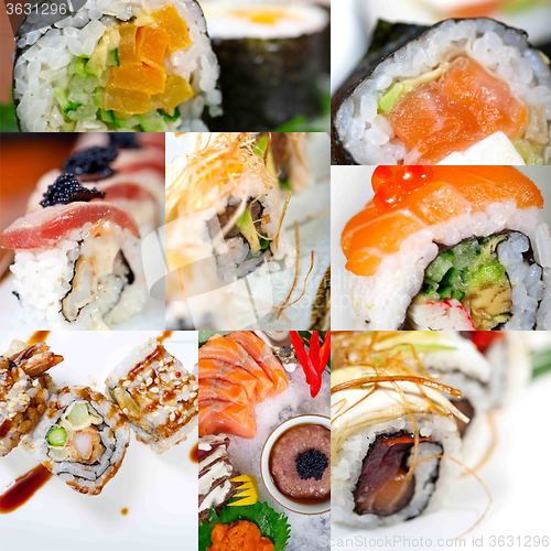 Image of Japanese sushi collage 