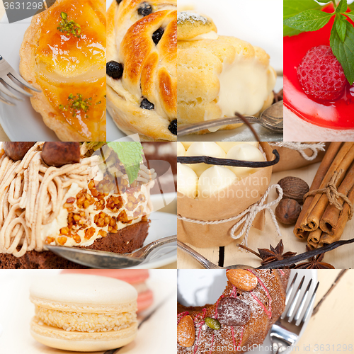 Image of fresh dessert cake collage 