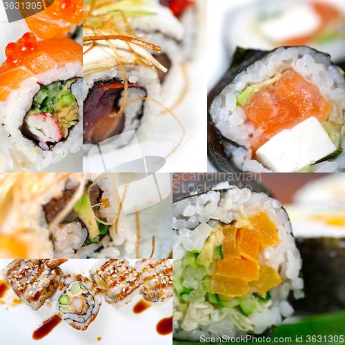 Image of Japanese sushi collage 