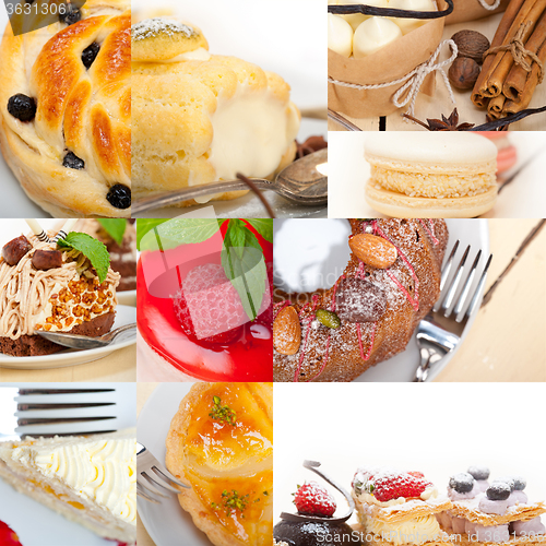 Image of fresh dessert cake collage 