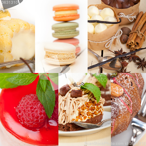 Image of fresh dessert cake collage 