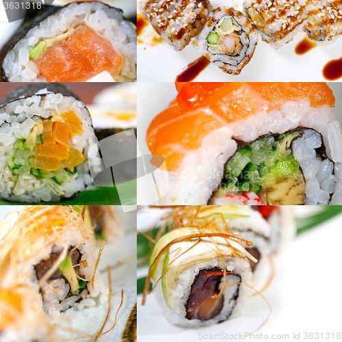 Image of Japanese sushi collage 