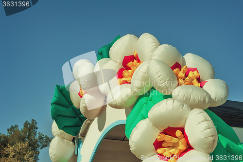 Image of Beautiful balloons in the form of flowers, decoration for the ho