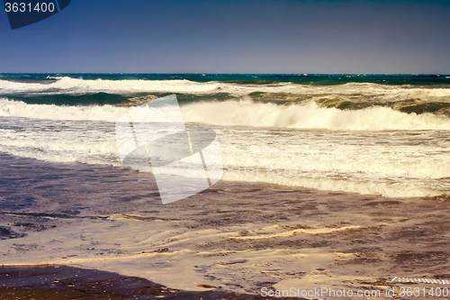 Image of Landscape with sea in a storm.