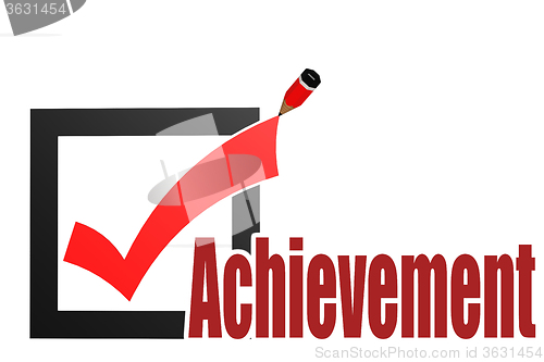 Image of Check mark with achievement word