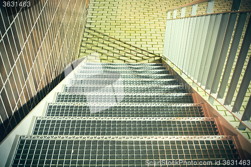 Image of Metal stairs with railings