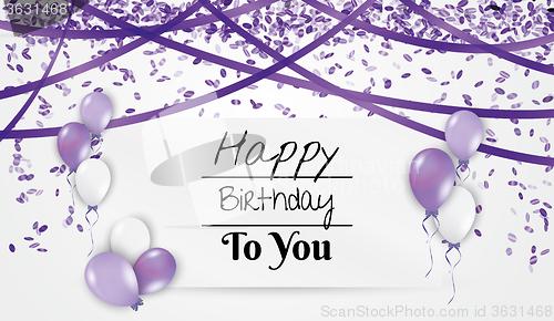 Image of birthday card with balloons