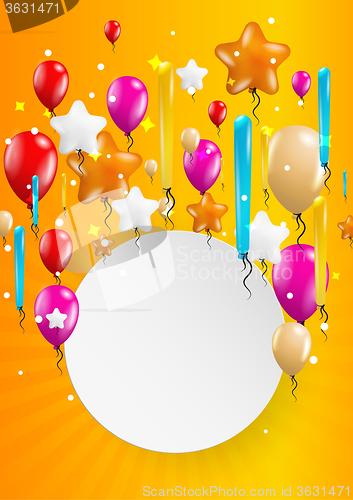 Image of flying balloons with blank paper