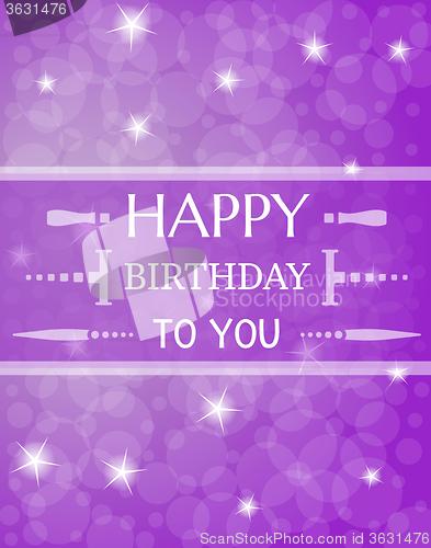 Image of birthday card with shinning stars