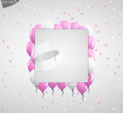 Image of pink balloons and confetti
