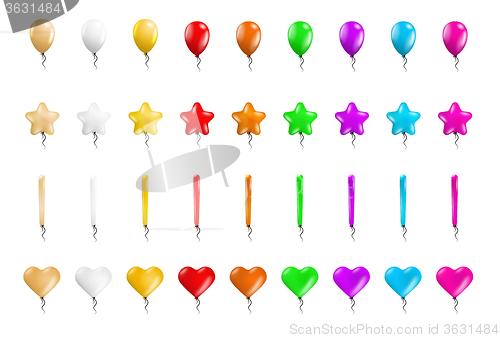 Image of set of different balloons