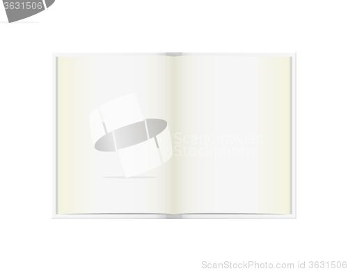 Image of open book with blank pages