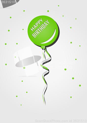 Image of one green balloon with birthday wish