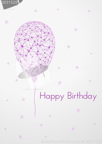 Image of birthday card with linear balloon