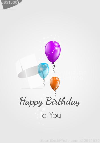 Image of happy birthday card and balloons