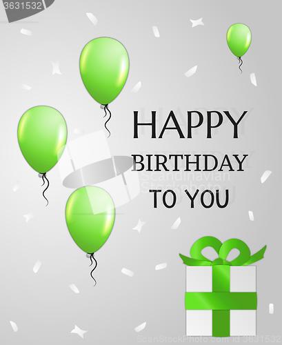 Image of birthday card with balloons