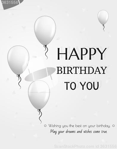 Image of birthday card with balloons