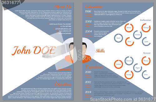 Image of Modern two sided resume cv template for employment