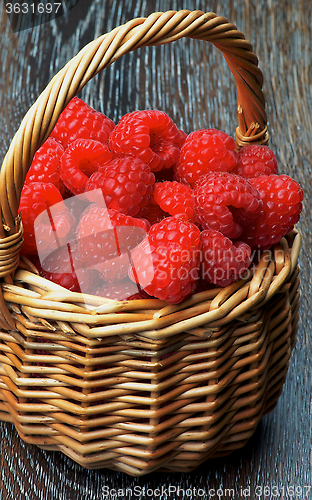 Image of Basket with Raspberries