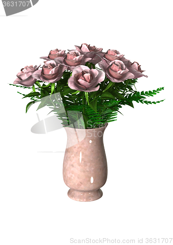 Image of Pink Roses on White