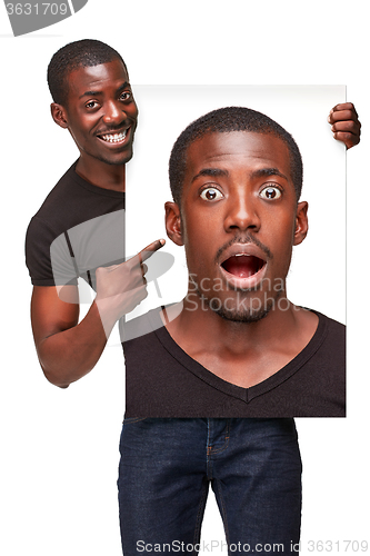 Image of The collage of different emotions from an attractive African-American man