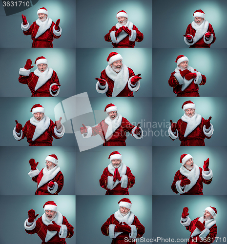 Image of Collage of  Santa Claus different emotions
