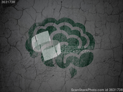Image of Science concept: Brain on grunge wall background