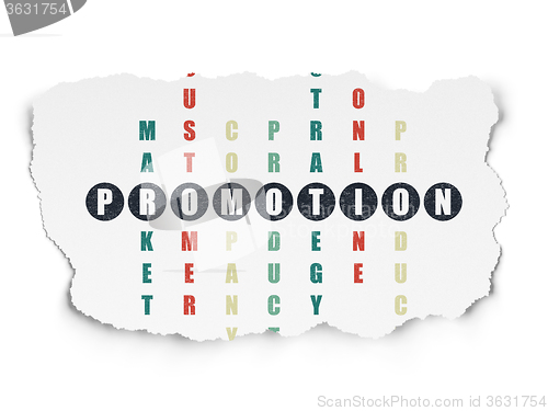 Image of Advertising concept: Promotion in Crossword Puzzle