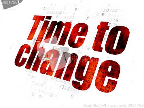 Image of Timeline concept: Time to Change on Digital background