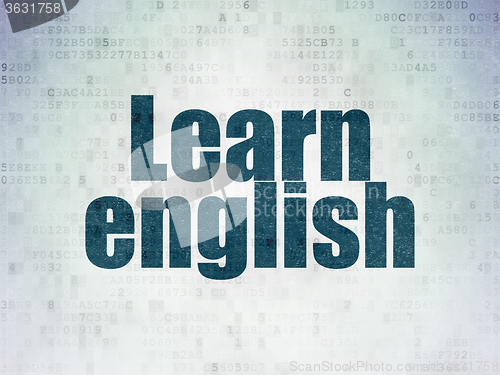 Image of Learning concept: Learn English on Digital Paper background