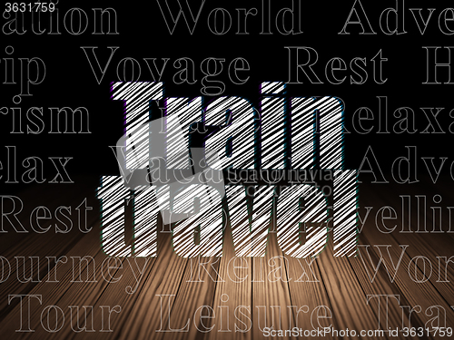 Image of Tourism concept: Train Travel in grunge dark room