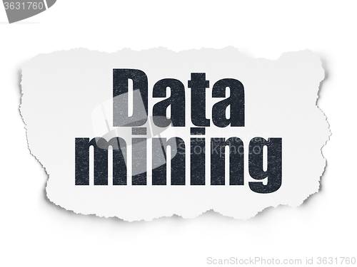 Image of Data concept: Data Mining on Torn Paper background