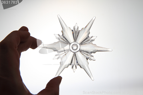 Image of snoflake in the human hand