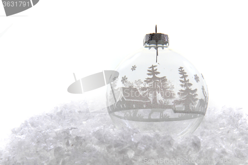 Image of christmas decoration in the snow