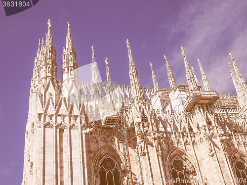 Image of Retro looking Milan Cathedral