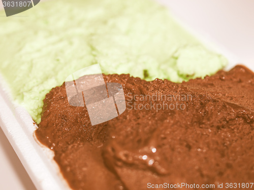 Image of Retro looking Mint chocolate ice cream