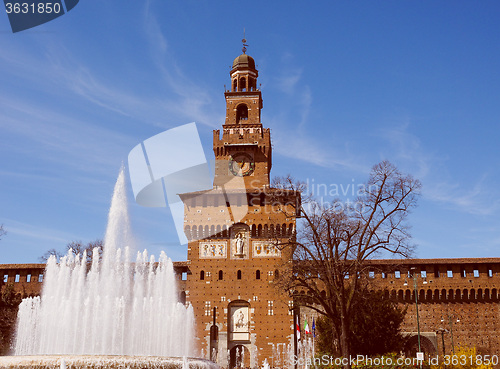 Image of Retro look Castello Sforzesco Milan