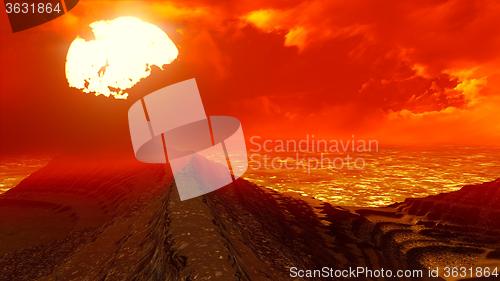 Image of Volcanic landscape panorama