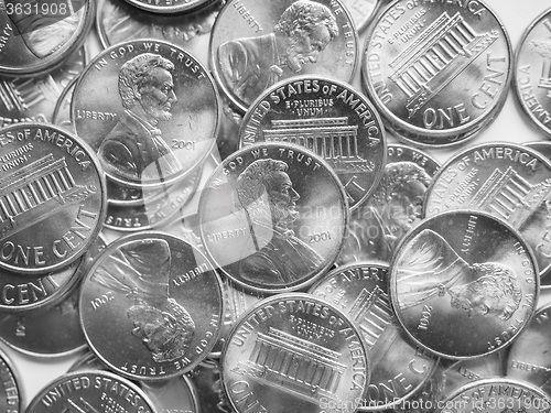 Image of Black and white Dollar coins background