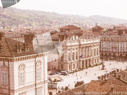 Image of Retro looking Piazza Castello Turin