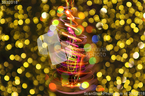 Image of christmas tree from the lights